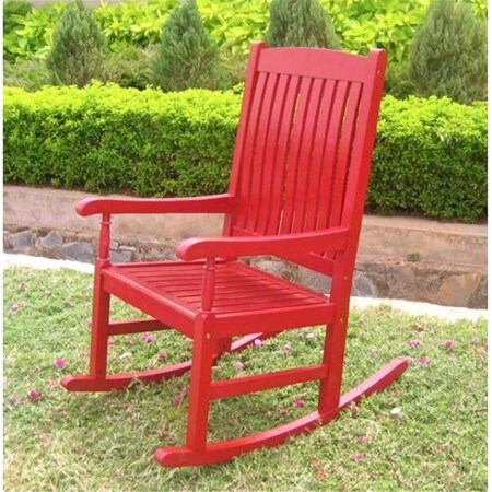 International Caravan Outdoor Wood Porch Rocker Red VF4108-Red